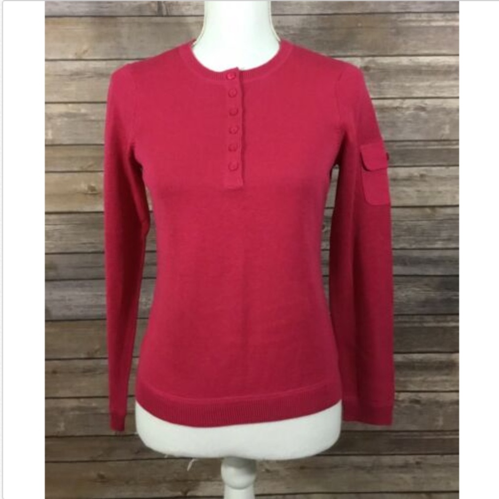 Talbots Womens 1/2 Button Down Pullover Sweater